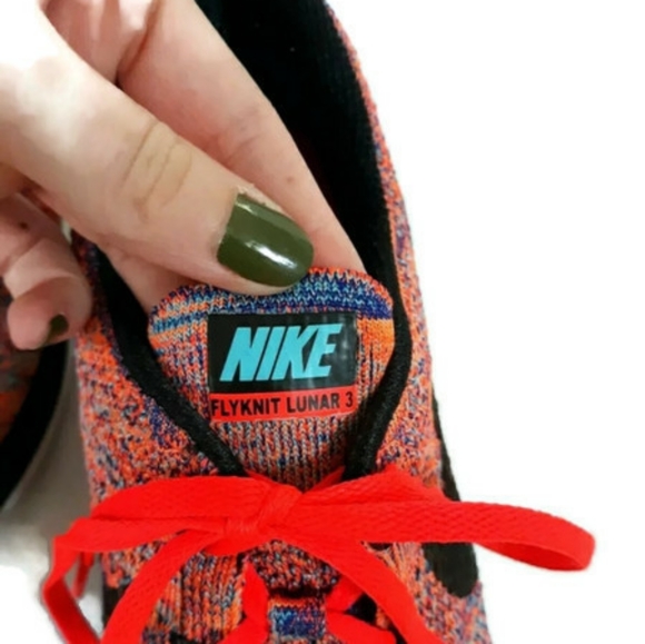 Nike Flyknit Lunar 3 Orange Running Sneakers 9.5 - Picture 5 of 5